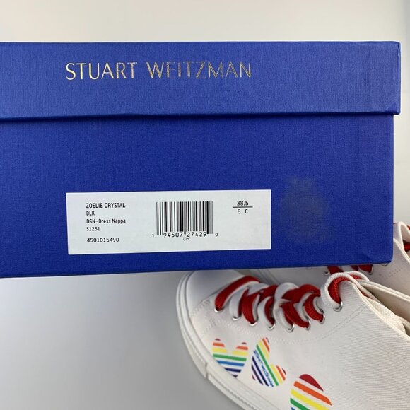 NIB Stuart Weitzman Hightop Shoes In White Size 38.5 - Picture 11 of 12